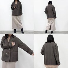 画像15: 《 上下セット 》【 CYNICAL 】シニカル 高品質 日本製生地 ソフトフランネル ゆったりシルエット ソフトフランネル ダブル ジャケット ピンタック ワイドパンツ 春秋冬 レディース  (15)