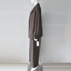 画像2: 《 上下セット 》【 CYNICAL 】シニカル 高品質 日本製生地 ソフトフランネル ゆったりシルエット ソフトフランネル ダブル ジャケット ピンタック ワイドパンツ 春秋冬 レディース  (2)