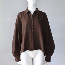 画像1: 《 セットアップ対応 》【 CLOCHE 】 クロッシェ クロシェ ゆったりシルエット ウール調 ウォッシャブル コクーン シャツ ブラウス 春秋冬 レディース  (1)