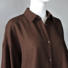画像2: 《 セットアップ対応 》【 CLOCHE 】 クロッシェ クロシェ ゆったりシルエット ウール調 ウォッシャブル コクーン シャツ ブラウス 春秋冬 レディース  (2)
