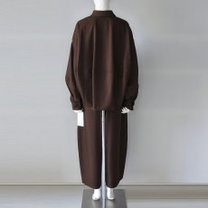 画像3: 《 上下セット 》【 CLOCHE 】 クロッシェ クロシェ ゆったりシルエット ウール調 ウォッシャブル ストレッチ 抗ピリング コクーン シャツ ブラウス カーブ パンツ 春秋冬 レディース  (3)