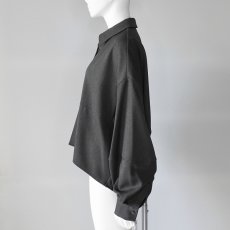 画像4: 《 セットアップ対応 》【 CLOCHE 】 クロッシェ クロシェ ゆったりシルエット ウール調 ウォッシャブル コクーン シャツ ブラウス 春秋冬 レディース  (4)