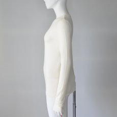 画像4: 【 Dignite Collier 】 ディニテコリエ 日本製 ノンチク 暖かい シルク カシミア混  ストレッチ クルーネック 長袖 カットソー 春秋冬 レディース  (4)