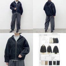 画像7: 【 CYNICAL 】シニカル ゆったりシルエット 2Way ストレッチ ベロア フーディ ブルゾン 春秋冬 レディース  (7)