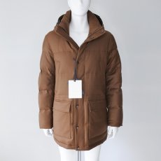 画像1: 《 国内 正規品 》【 MONTECORE 】 モンテコーレ Loro Piana ロロピアーナ RAIN SYSTEM レインシステム 撥水 N3B フーデット ダウン コート ジャケット 春秋冬 メンズ  (1)