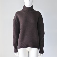 画像1: 【 CLOCHE 】 クロッシェ クロシェ ウール100％ ゆったりシルエット ミドルゲージ コクーン ハイネック プルオーバー ニット 春秋冬 レディース  (1)