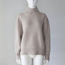 画像1: 【 CLOCHE 】 クロッシェ クロシェ ウール100％ ゆったりシルエット ミドルゲージ コクーン ハイネック プルオーバー ニット 春秋冬 レディース  (1)