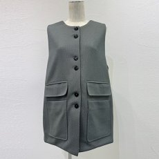 画像2: 【予約商品】《納期：2026年2月上旬〜2月中旬》《 セットアップ 対応》【 CYAN TOKYO 】シアン トーキョー ドット 4ポケット ワッフル ハーフ ベスト ジレ 春秋冬 レディース  (2)