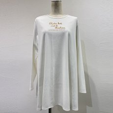 画像2: 【予約商品】《納期：2026年2月上旬〜2月中旬》【 CYAN TOKYO 】シアン トーキョー フレア チュニック ロゴ ロンT 長袖 Tシャツ春秋冬 レディース  (2)