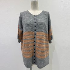 画像3: 【予約商品】《納期：2026年2月上旬〜2月中旬》【 CYAN TOKYO 】シアン トーキョー 透かしボーダー ハーフスリーブ ニット カーディガン 春秋 レディース  (3)