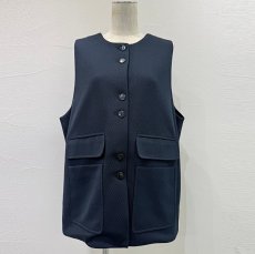 画像4: 【予約商品】《納期：2026年2月上旬〜2月中旬》《 セットアップ 対応》【 CYAN TOKYO 】シアン トーキョー ドット 4ポケット ワッフル ハーフ ベスト ジレ 春秋冬 レディース  (4)