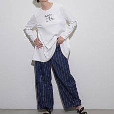 画像6: 【予約商品】《納期：2026年2月上旬〜2月中旬》【 CYAN TOKYO 】シアン トーキョー フレア チュニック ロゴ ロンT 長袖 Tシャツ春秋冬 レディース  (6)