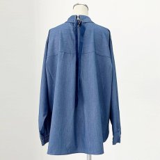 画像9: 【予約商品】《納期：2026年1月末旬》【 HERENCIA 】 ヘレンチア デニム シャンブレー バック リボン シアー ブラウス オールシーズン レディース  (9)