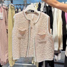画像2: 【予約商品】《納期：2026年2月上旬》【 Dignite Collier 】 ディニテコリエ ツイード ニット ベスト ジレ  春秋 レディース  (2)