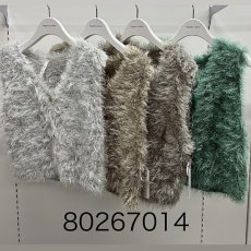 画像1: 【予約商品】《納期:2026年1月下旬》【 Dignite Collier 】 ディニテコリエ フェザー ニット ベスト ジレ 春秋 レディース  (1)