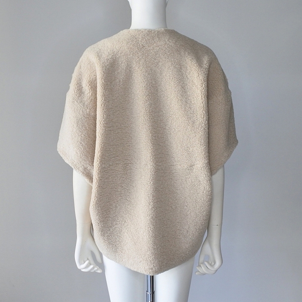 画像5: 【 PASSIONE 】 パシオーネ プードル エコムートン ボア ハーフスリーブ ベスト ジャケット 春秋冬 レディース  (5)