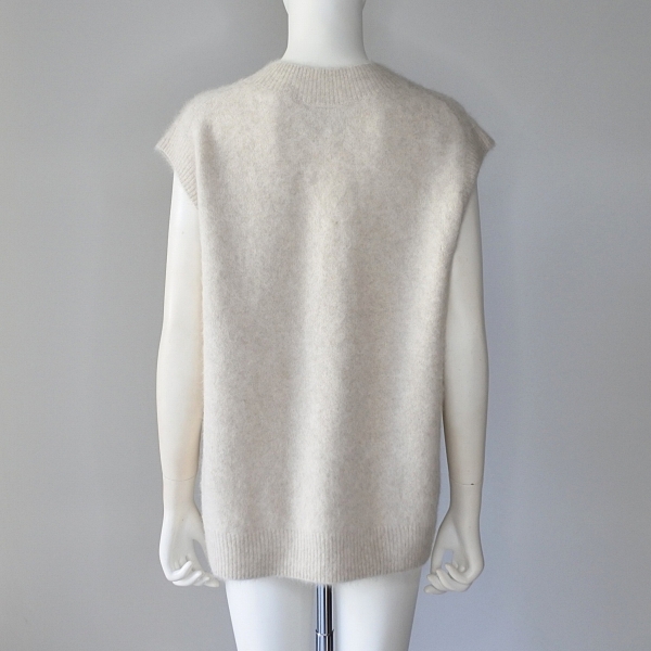 画像5: 【 PASSIONE 】 パシオーネ 高品質 フォックス カシミヤ ふわふわ フレンチスリーブ Vネック ベスト 春秋冬 レディース  (5)