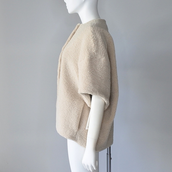 画像4: 【 PASSIONE 】 パシオーネ プードル エコムートン ボア ハーフスリーブ ベスト ジャケット 春秋冬 レディース  (4)