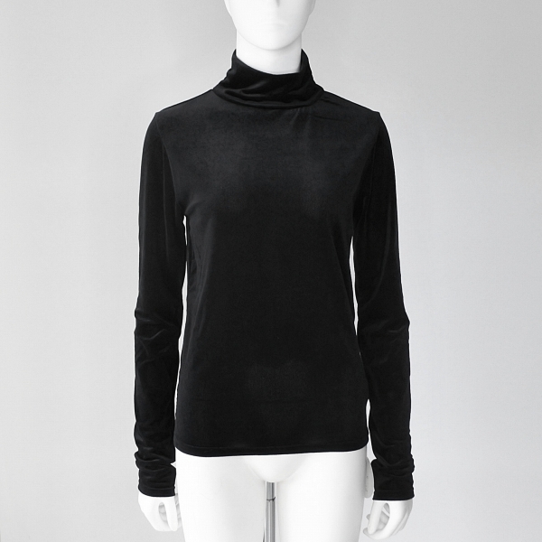 画像1: 【 anana 】 アナナ 日本製 シアー ベロア ハイネック カットソー 春秋冬 レディース  (1)