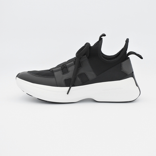 画像1: 【 WH 】 ダブルエイチ 干場義雅 x 坪内浩 ビブラム カプア オーソライト レザー ニット ダッド ミドルカット スニーカー メンズ  (1)